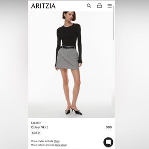 Aritzia Gray Chisel Skirt